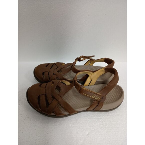 Baretraps Womens Florrie Sandals Size 7.5M Brown Leather Comfort Flat Closed Toe - Picture 9 of 11